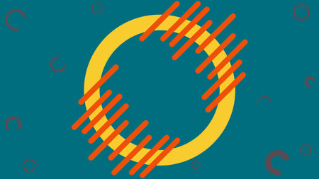 Abstract circle shape and lines on green background. Vector graphic illustration.のイラスト素材