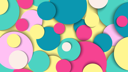 Abstract random circle size pattern pastel colors background. Vector graphic illustration.のイラスト素材
