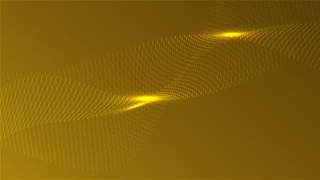 Abstract lines lighting effect on gold background. Vector graphic illustration.のイラスト素材