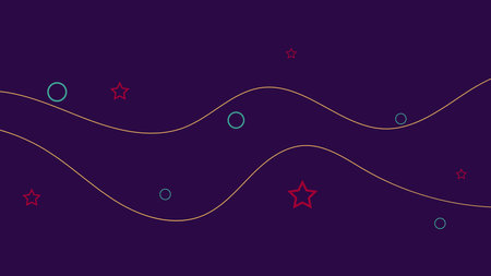 Abstract background with abstract elements and dynamic shapes on purple background. Vector graphic...