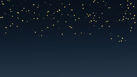 Golden star glitter elements on dark night background luxury style. Vector graphic illustration.のイラスト素材