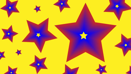 Abstract pattern star colorful  repeat on yellow background. Vector graphic illustration.