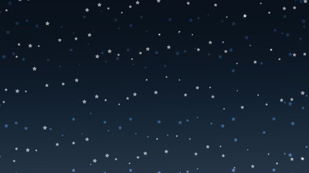 Silver star glitter elements on dark night background luxury style. Vector graphic illustration.のイラスト素材
