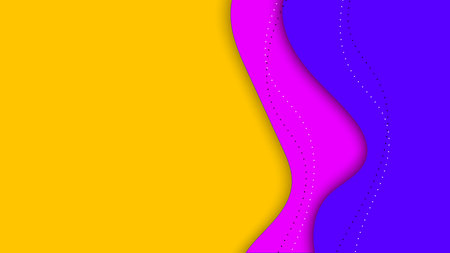 Abstract fluid shape and lines colorful on yellow background. Vector graphic illustration.のイラスト素材