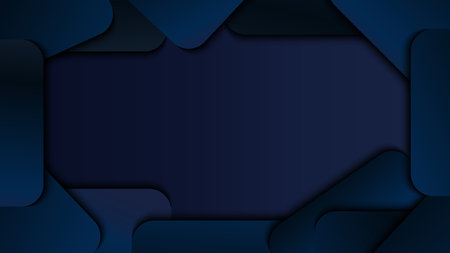 Abstract modern template blue geometric rounded squares on blue background. Vector graphic...