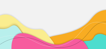 Abstract fluid  shape pastel color and dot line  on white background. Vector graphic illustration.のイラスト素材