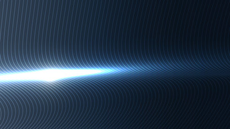 Abstract technology futuristic concept wave lines dynamic particle pattern on blue background. Vector graphic illustration.のイラスト素材