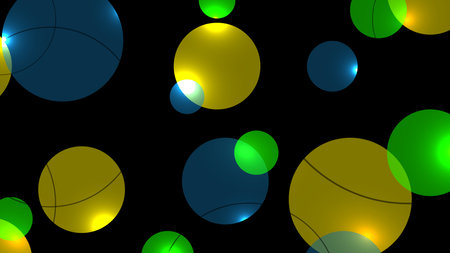 Abstract circle shape colors with light on dark background. Vector graphic illustration.のイラスト素材