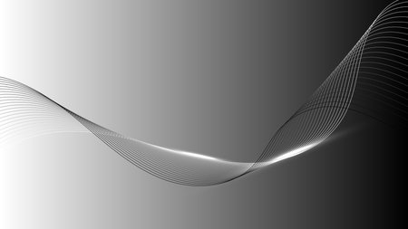 Abstract wavy lines elements on white and black background. Vector graphic illustration.のイラスト素材