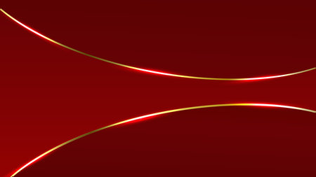 Abstract red and gold luxury shapes on background.Luxury style.Vector graphic illustration.のイラスト素材