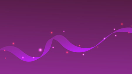 Abstract purple waveform ribbon and glitter on background.Vector graphic illustration.のイラスト素材