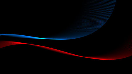 Dark red and blue lines abstract  with glowing wave on background.Vector graphic illustration.のイラスト素材