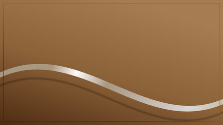 Abstract 3D luxury brown waveform ribbon lines elements with glowing light effect on background.Vector graphic illustration.のイラスト素材