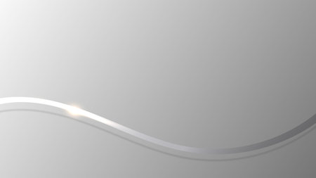Abstract 3D luxury gray ribbon lines elements with glowing light effect on background. Vector graphic illustration.のイラスト素材