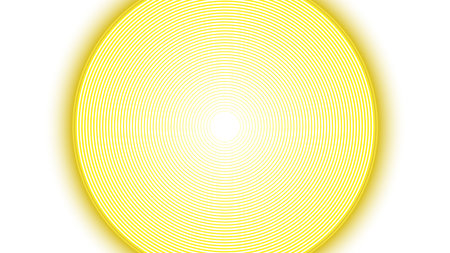 Abstract circle illuminate light yellow on white background. Vector graphic illustration.のイラスト素材