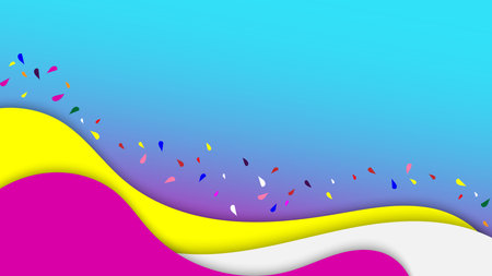 Abstract colorful hand drawn organic shape pattern with fluid elements on blue background. Vector graphic illustration.のイラスト素材