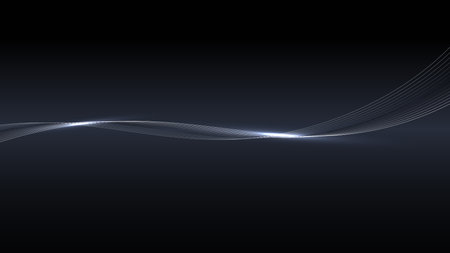 Abstract silver line lines elements with glowing light effect on dark background. Futuristic technology concept.のイラスト素材