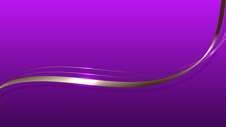 Abstract 3D luxury ribbon lines elements with glowing light effect on purple background. Luxury style with lighting effect.のイラスト素材