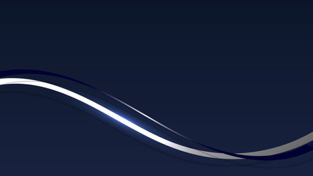 Abstract luxury ribbon elements with glowing light effect on dark background. Elegant silver ribbon.のイラスト素材