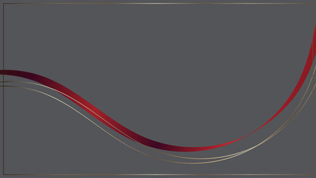 Abstract luxury red ribbon lines elements with glowing on background. Luxury red ribbon.のイラスト素材