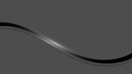 Abstract black ribbon elements with light on background. Ribbon light with ribbon.のイラスト素材