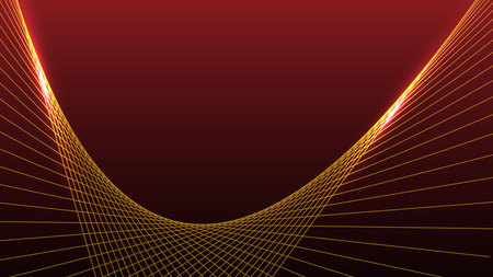Abstract technology futuristic gold lines elements with glowing light on background. Modern futuristic data technology.のイラスト素材
