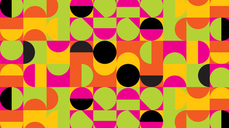 Abstract geometric color on background. Squares and circles shape design.