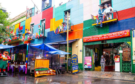 Bueno Aires, Argentina - Jan 5, 2018. Rainy day at San Telmo, a vibrant neighborhood with most historic buildings, the suburb is best known for its colorful, trendy and youthful vibe.のeditorial素材