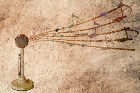 Grunge Music Textured Backgroundの写真素材