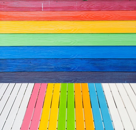 Multi Color wooden wallの写真素材