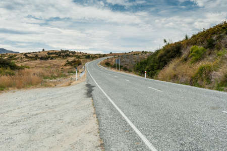 Curve road to skyの写真素材