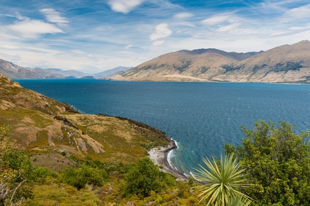 Beautiful Wakatipu Lake, New Zealandの写真素材