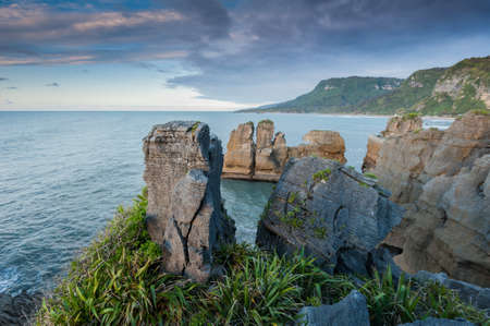 Beautiful Sunset scene at Greymount, New Zealandの写真素材