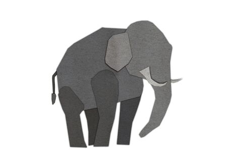 Origami of elephant form recycled paperの写真素材