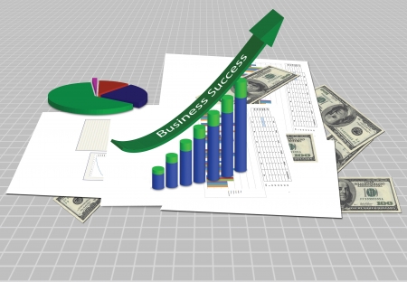Increasing graph with business planの写真素材