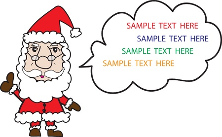 Santa Claus shown victory sign with space for textのイラスト素材