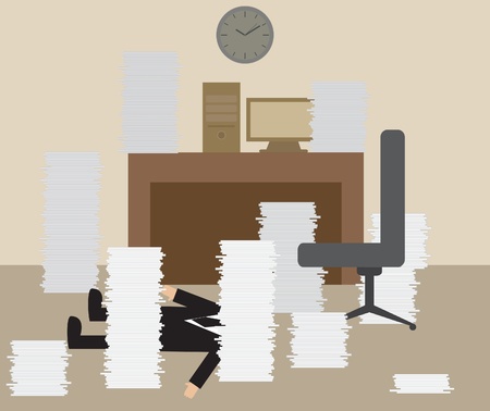 Vector cartoon of Businessman getting Knock from Hard workingのイラスト素材