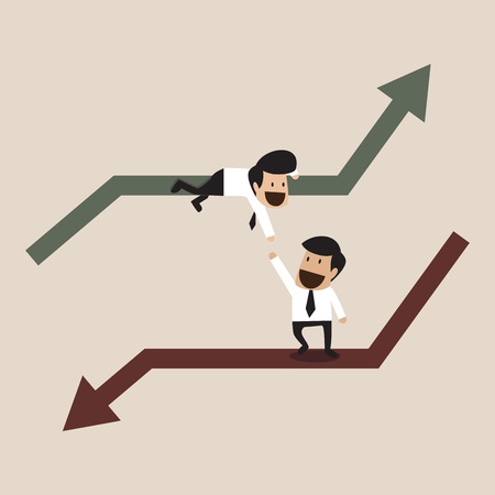 Businessman help each otherのイラスト素材