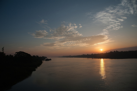 Bend of MoonRiver.Ubonratchathani.Thailandの写真素材
