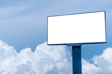 Big white billboard on the street. Sky background. Copy space.の写真素材