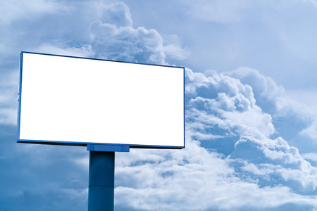 Big white billboard on the street. Sky background. Copy space.の写真素材