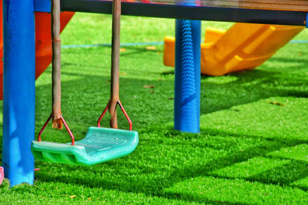Swing kids in playgroundの素材