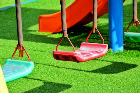 Swing kids in playgroundの素材
