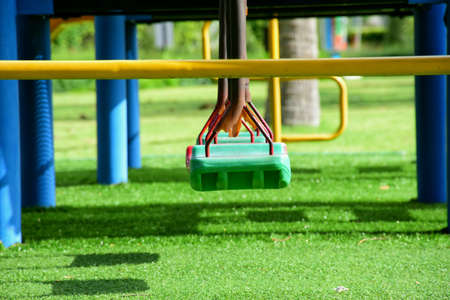 Swing kids in playgroundの素材