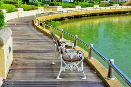Wood bridge in gardenの素材