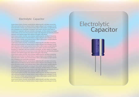 Electrolytic capacitor diagram and text information pattern on glass banner,vector illustration design,eps10のイラスト素材