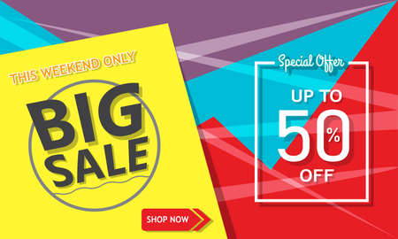 Big sale template banner, Special offer at discount up to 50% off. Vector illustration design. EPS10のイラスト素材