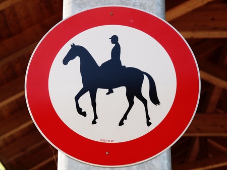Österreichiches traffic signs prohibited riding の写真素材