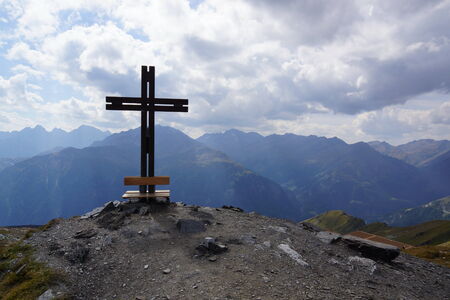 Top of Schareck above Heiligenblutの写真素材