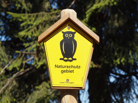 Plaque on a nature reserveの写真素材